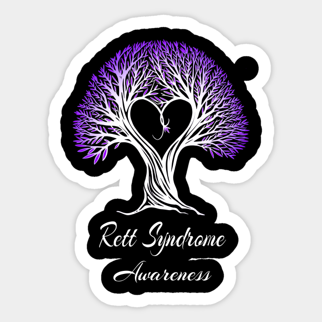 Rett Syndrome Awareness Purple Ribbon Tree With Heart Rett Syndrome